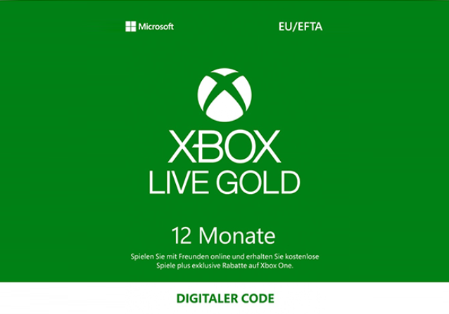 Microsoft Xbox Live Gold 12 Monate Mitgliedschaft