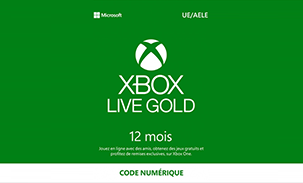 Microsoft Xbox Live Gold 12 Mois Abonnement