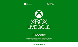 Microsoft Xbox Live Gold 12 Months Subscription