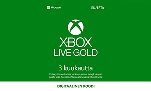 Microsoft Xbox Live Gold 3 Kk Jäsenyys