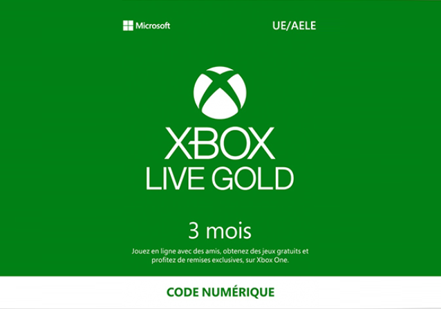 Microsoft Xbox Live Gold 3 Mois Abonnement