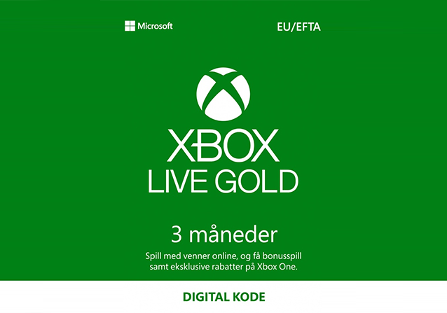 Microsoft Xbox Live Gold 3 Måneder