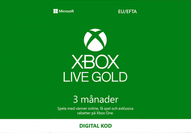 Microsoft Xbox Live Gold 3 Månader