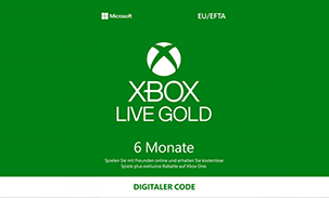 Microsoft Xbox Live Gold 6 Monate Mitgliedschaft