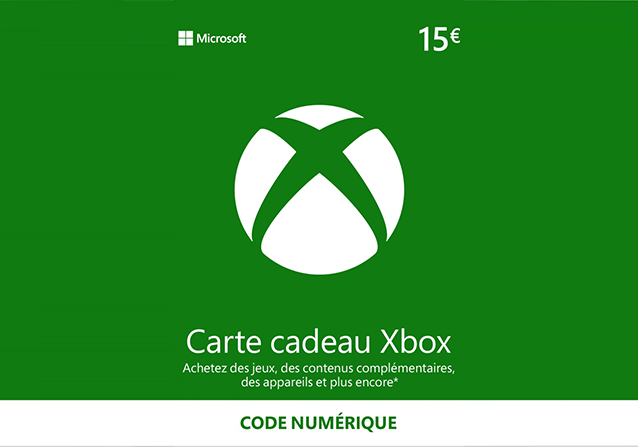 Microsoft Xbox Live Carte Cadeau 15€