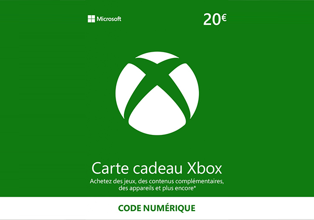 Microsoft Xbox Live Carte Cadeau 20€