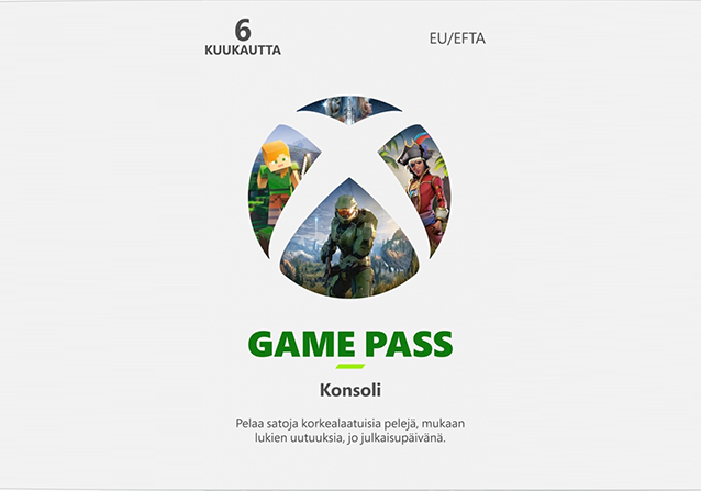 Microsoft Xbox Game Pass 6 Kk Jäsenyys